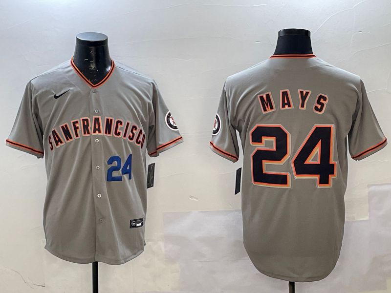 Men San Francisco Giants #24 Mays Grey Game 2025 Nike MLB Jersey style 3